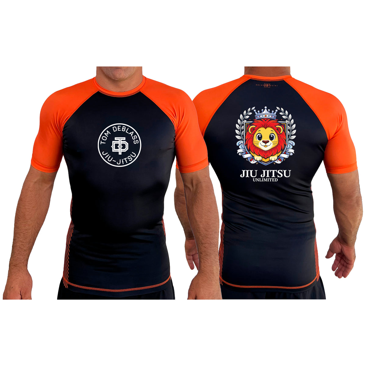 Jiu Jitsu Unlimited All Black Ranked Short Sleeve Rash Guards #8129 J