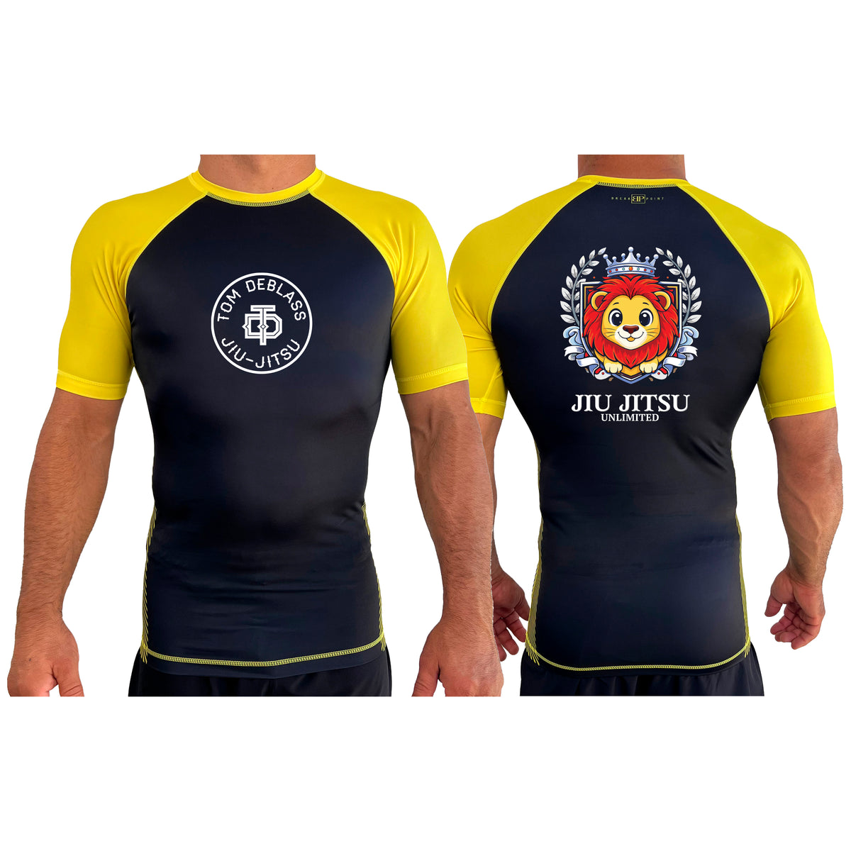 Jiu Jitsu Unlimited All Black Ranked Short Sleeve Rash Guards #8129 J