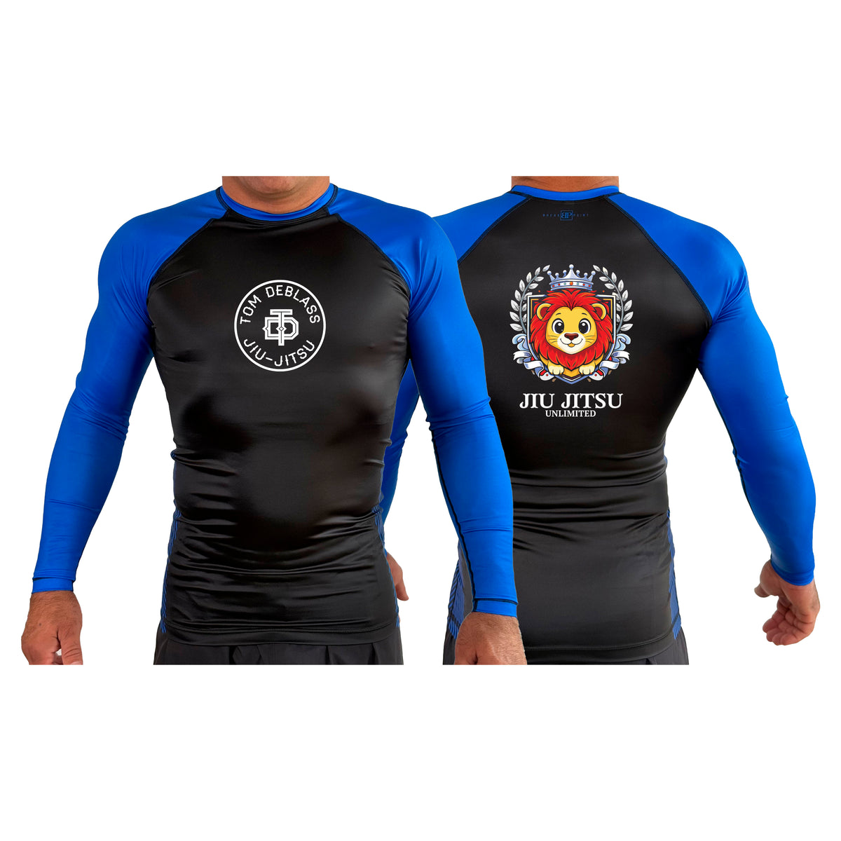 Jiu Jitsu Unlimited All Black Ranked Long Sleeve Rash Guards #8129 J