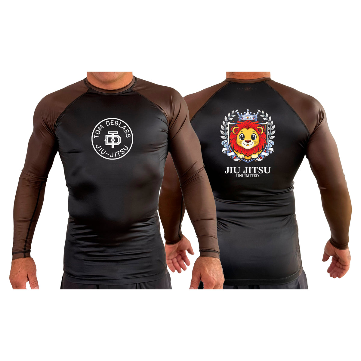 Jiu Jitsu Unlimited All Black Ranked Long Sleeve Rash Guards #8129 J