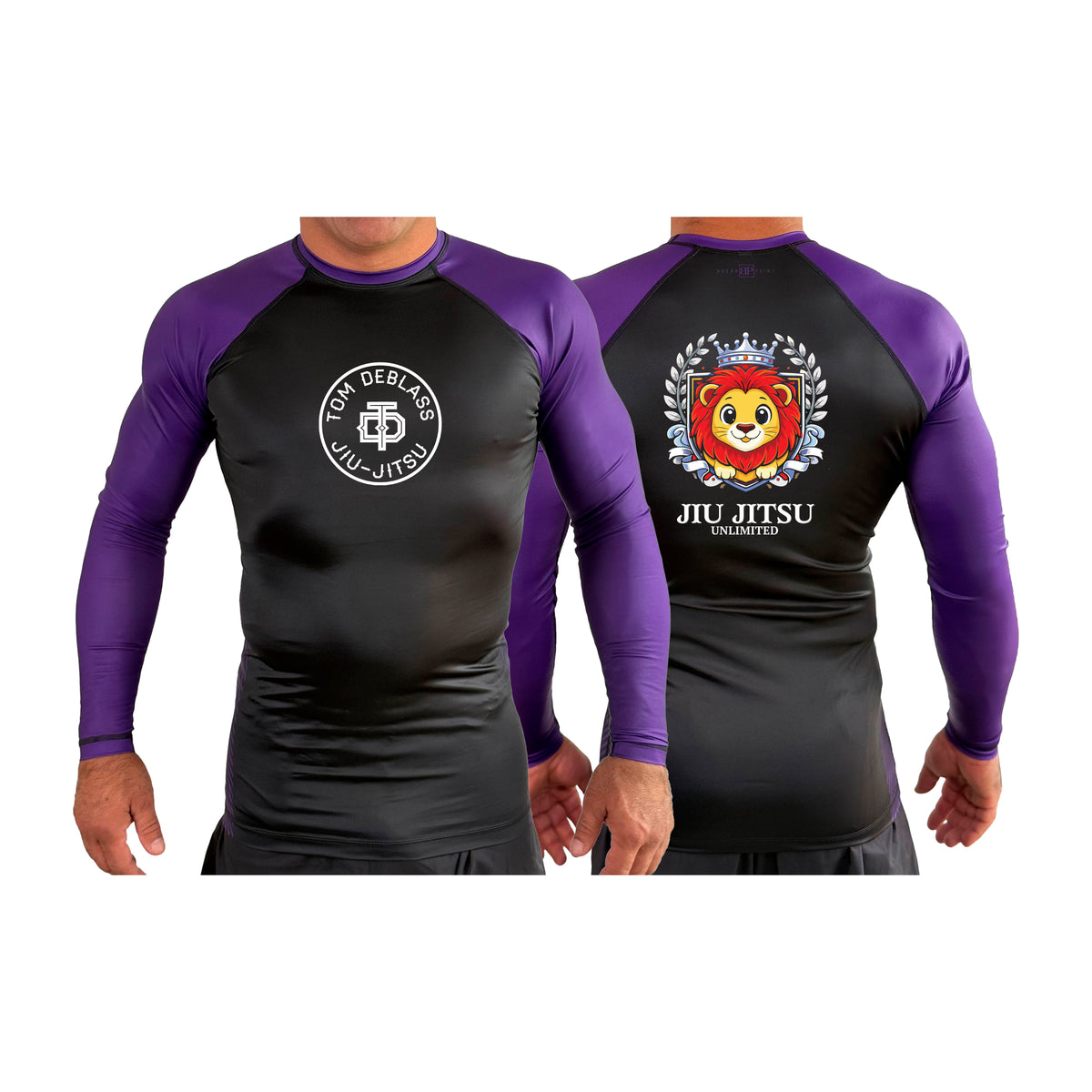 Jiu Jitsu Unlimited All Black Ranked Long Sleeve Rash Guards #8129 J