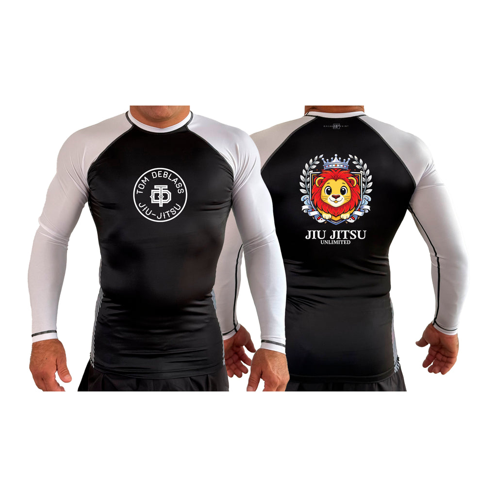 Jiu Jitsu Unlimited All Black Ranked Long Sleeve Rash Guards #8129 J