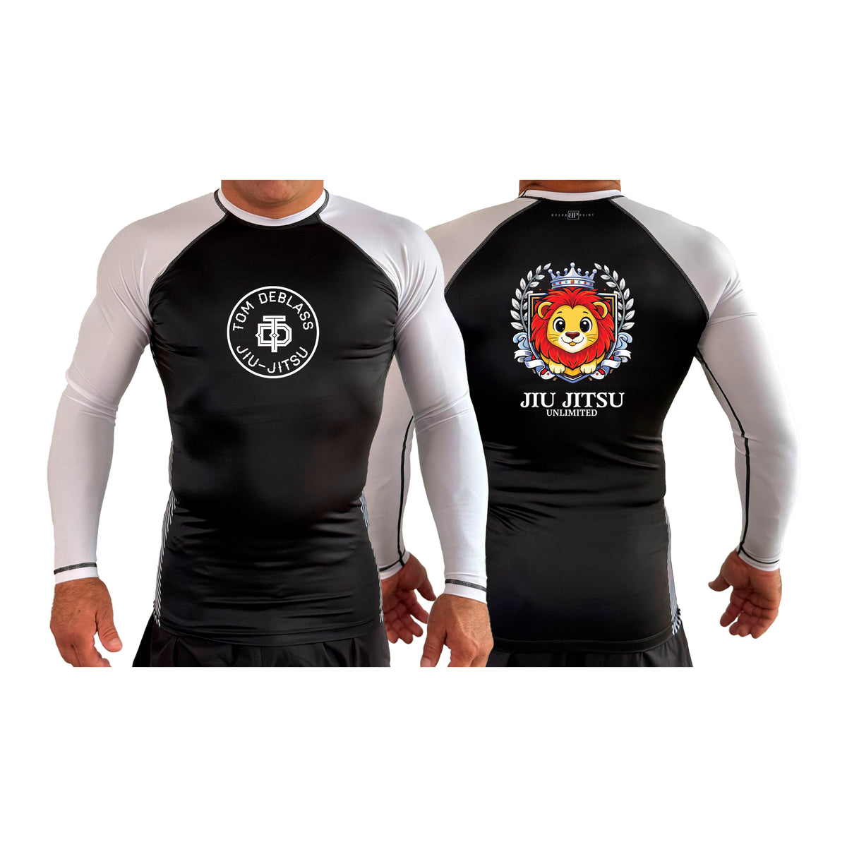 Jiu Jitsu Unlimited All Black Ranked Long Sleeve Rash Guards #8129 J