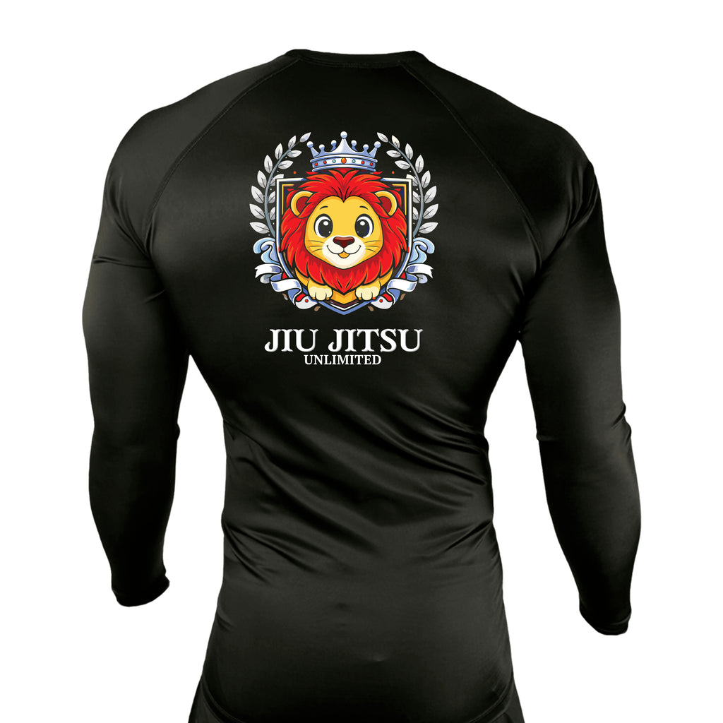 Jiu Jitsu Unlimited All Black Custom Rash Guards Long Sleeves #8129 J