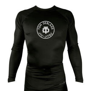 Jiu Jitsu Unlimited All Black Custom Rash Guards Long Sleeves #8129 J