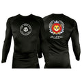 Jiu Jitsu Unlimited All Black Custom Rash Guards Long Sleeves #8129 J