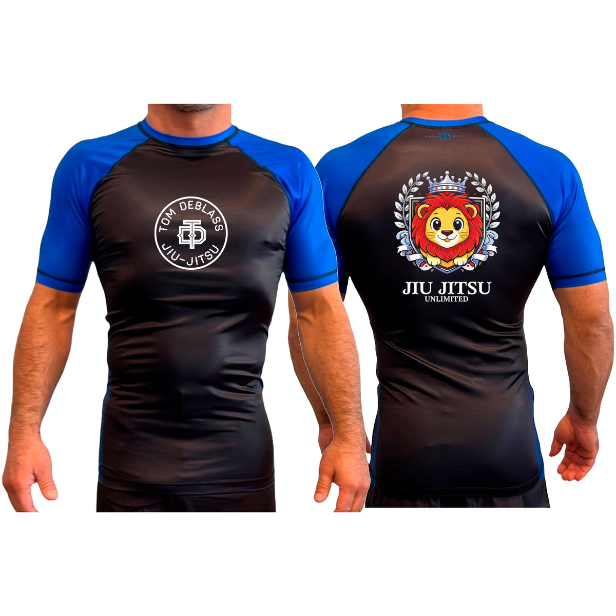 Jiu Jitsu Unlimited All Black Ranked Short Sleeve Rash Guards #8129 J
