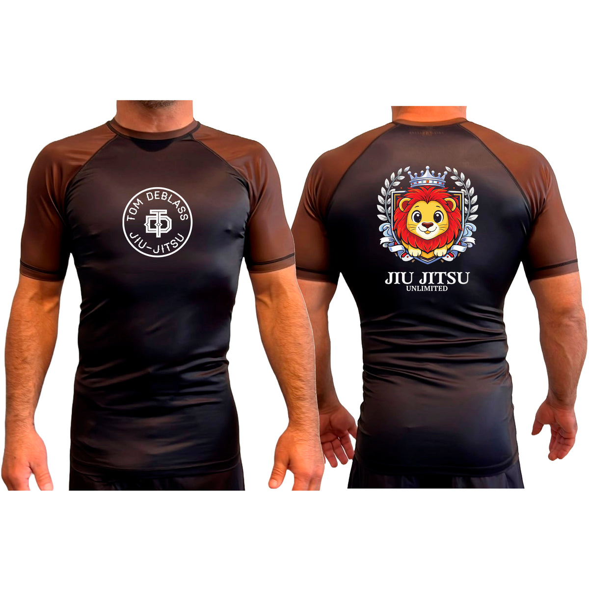 Jiu Jitsu Unlimited All Black Ranked Short Sleeve Rash Guards #8129 J