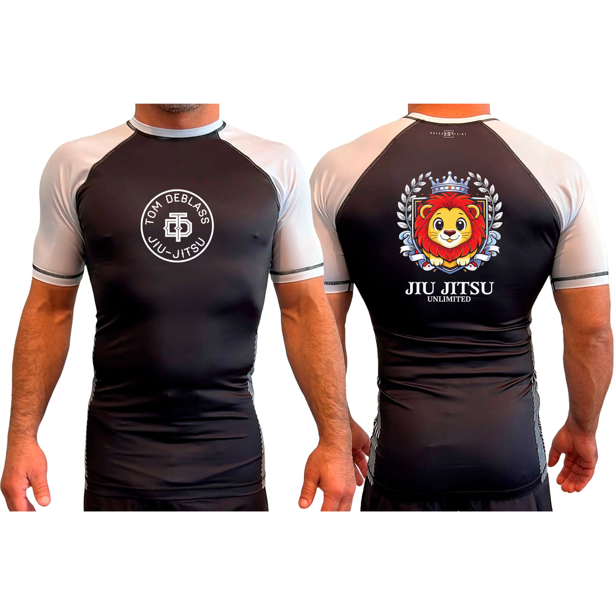 Jiu Jitsu Unlimited All Black Ranked Short Sleeve Rash Guards #8129 J