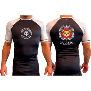 Jiu Jitsu Unlimited All Black Ranked Short Sleeve Rash Guards #8129 J
