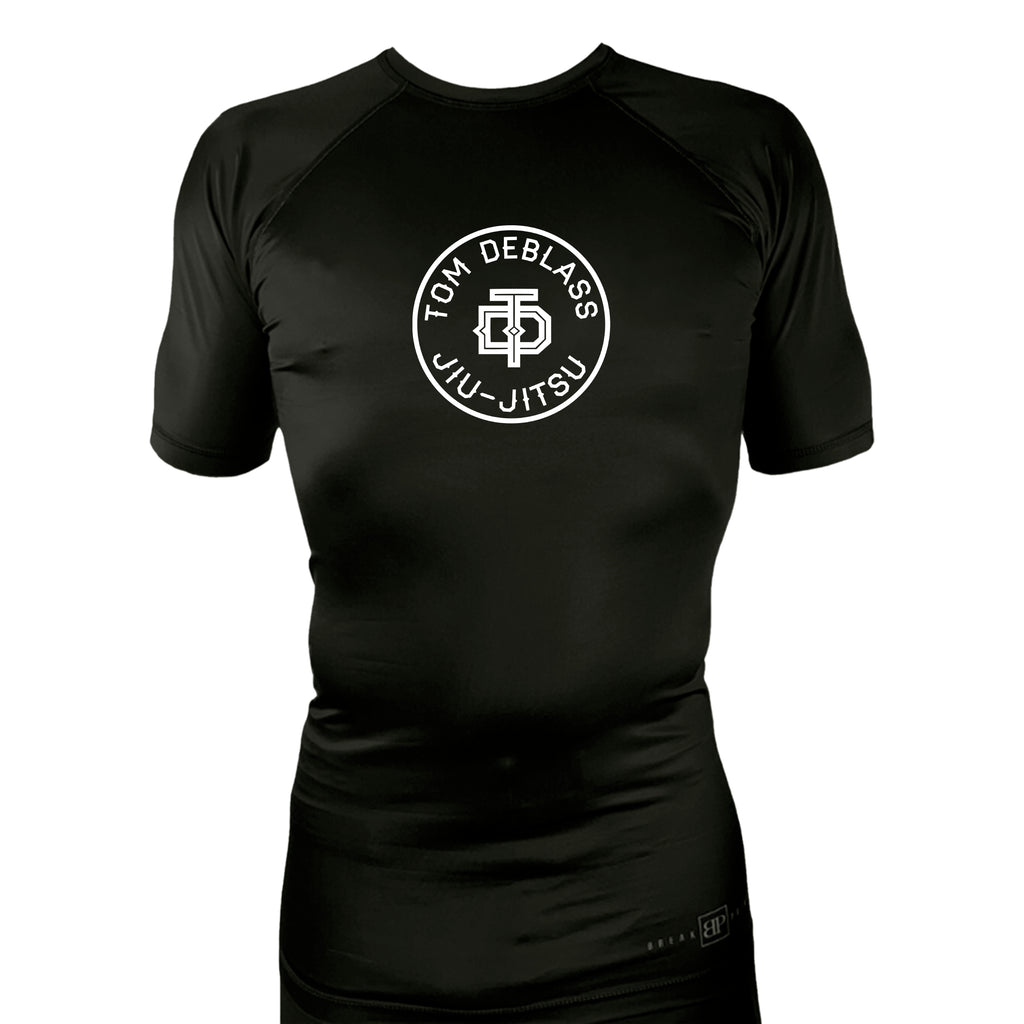 Jiu Jitsu Unlimited All Black Custom Rash Guards Short Sleeves #8129 J