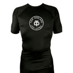 Jiu Jitsu Unlimited All Black Custom Rash Guards Short Sleeves #8129 J