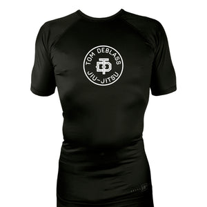 Jiu Jitsu Unlimited All Black Custom Rash Guards Short Sleeves #8129 J