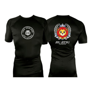 Jiu Jitsu Unlimited All Black Custom Rash Guards Short Sleeves #8129 J