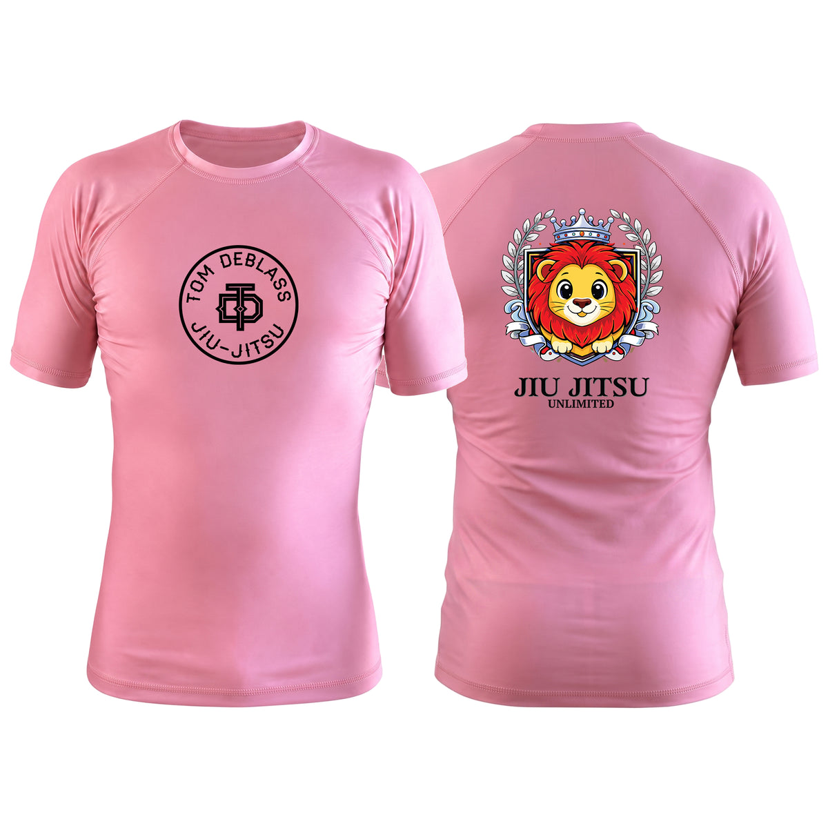 Jiu Jitsu Unlimited Pink Custom Rash Guards Short Sleeve #8129 J