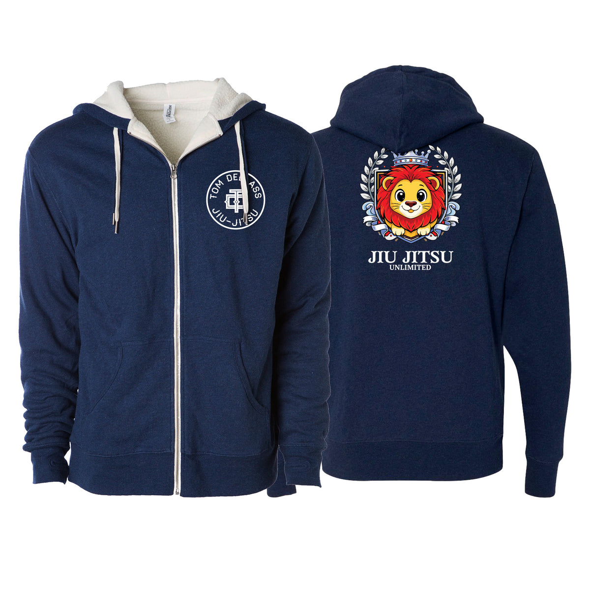 Jiu Jitsu Unlimited Academy Sherpa Lined Zip-Up Hoodie #8129 K