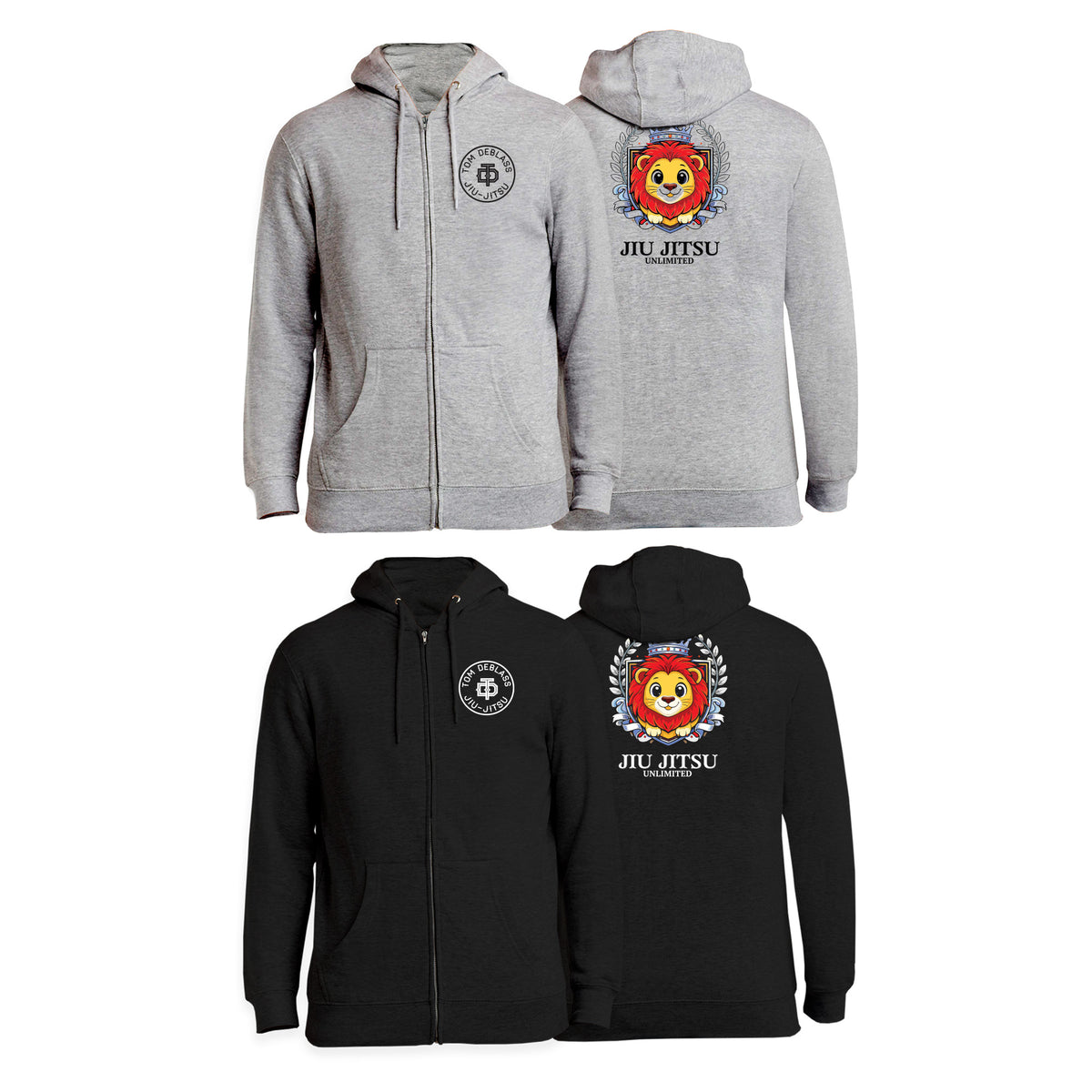 Jiu Jitsu Unlimited Academy Zip-Up Hoodies #8129 K