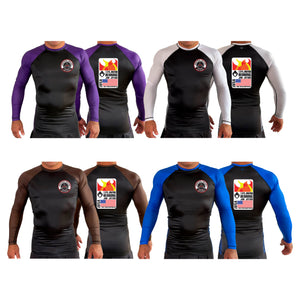 CVMMA All Black Ranked Long Sleeve Rash Guards #8130 A