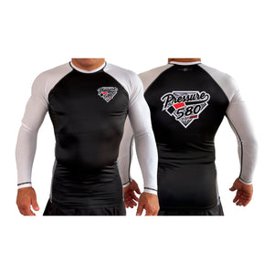 Pressure 580 Jiu-Jitsu All Black Ranked Long Sleeve Rash Guards #8131 A