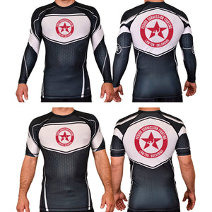 Pressure 580 Jiu-Jitsu Academy Rash Guards Black/White #8131 F