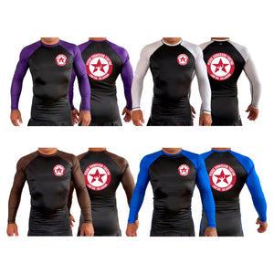 Pressure 580 Jiu-Jitsu All Black Ranked Long Sleeve Rash Guards #8131 F