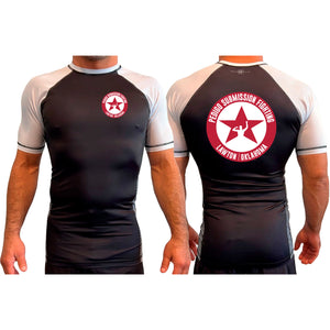 Pressure 580 Jiu-Jitsu All Black Ranked Short Sleeve Rash Guards #8131 F