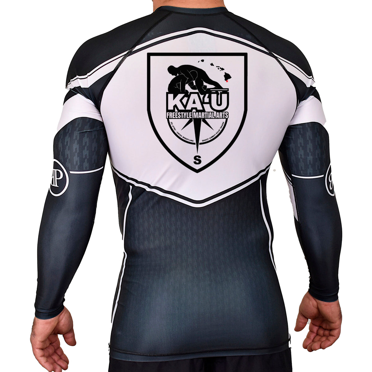 Kau Freestyle Martial Arts Academy Rash Guards Black/White #8132 A