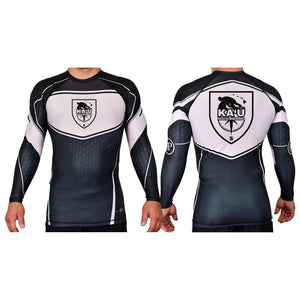 Kau Freestyle Martial Arts Academy Rash Guards Black/White #8132 A