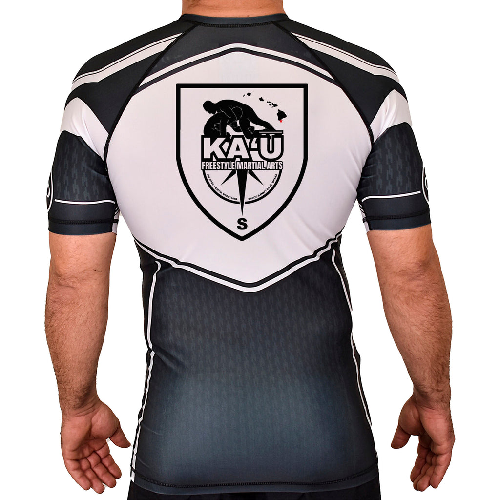 Kau Freestyle Martial Arts Academy Rash Guards Black/White #8132 A