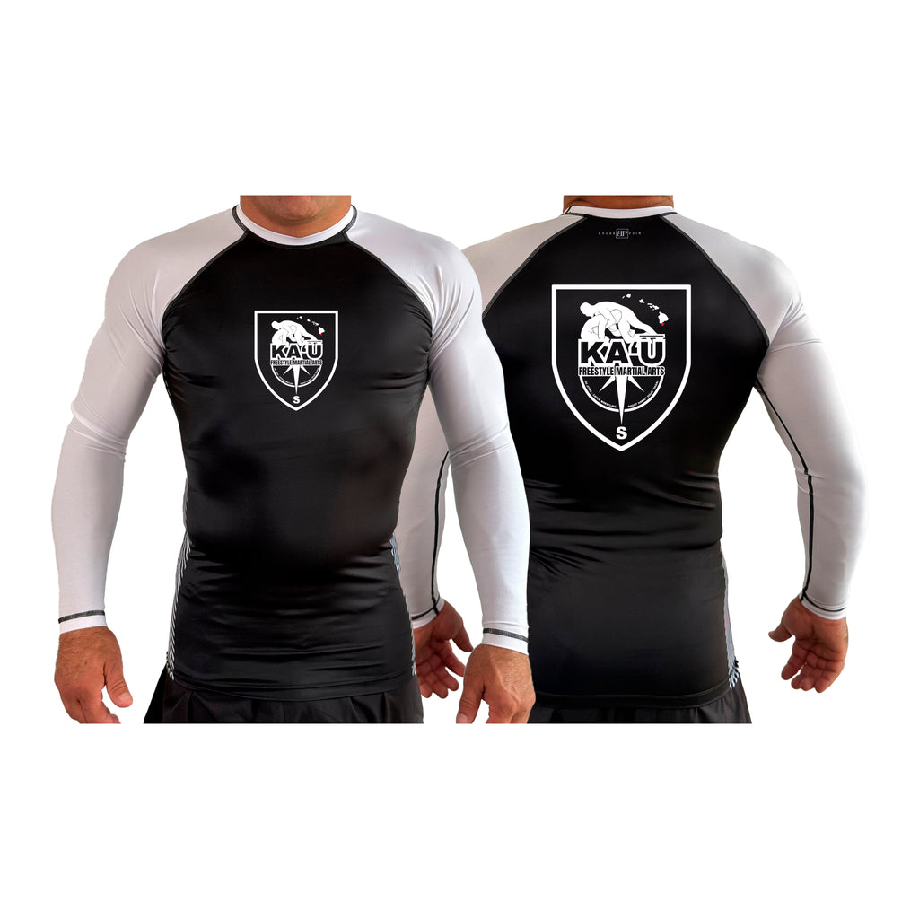 Kau Freestyle Martial Arts All Black Ranked Long Sleeve Rash Guards #8132 A
