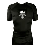 Kau Freestyle Martial Arts All Black Custom Rash Guards Short Sleeves #8132 A