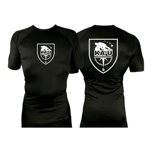 Kau Freestyle Martial Arts All Black Custom Rash Guards Short Sleeves #8132 A