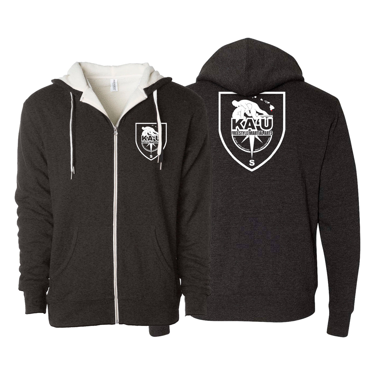 Kau Freestyle Martial Arts Academy Sherpa Lined Zip-Up Hoodie #8132 B