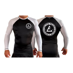 Elite Team Corcoran BJJ All Black Ranked Long Sleeve Rash Guards #8133 A