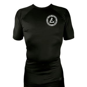 Elite Team Corcoran BJJ All Black Custom Rash Guards Short Sleeves #8133 A