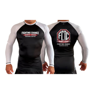 Fighting Chance Idaho All Black Ranked Long Sleeve Rash Guards #8134 B