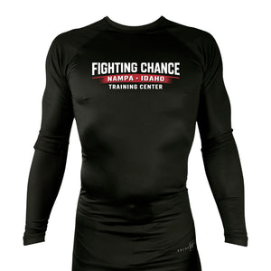 Fighting Chance Idaho All Black Custom Rash Guards Long Sleeves #8134 B