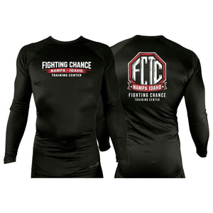 Fighting Chance Idaho All Black Custom Rash Guards Long Sleeves #8134 B