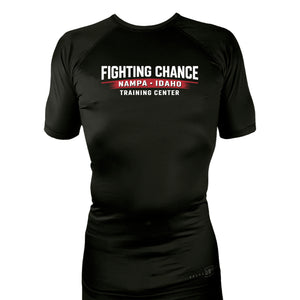 Fighting Chance Idaho All Black Custom Rash Guards Short Sleeves #8134 B