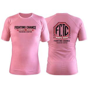 Fighting Chance Idaho Pink Custom Rash Guards Short Sleeve #8134 B
