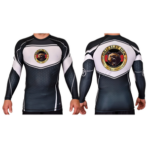 Grizzley Den Jiu-Jitsu Academy Rash Guards Black/White #8135 A