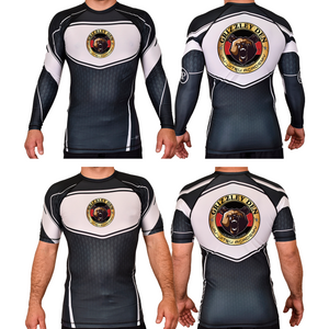 Grizzley Den Jiu-Jitsu Academy Rash Guards Black/White #8135 A