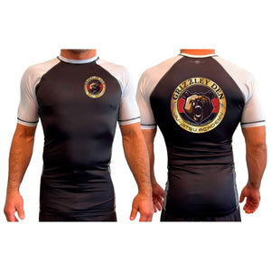 Grizzley Den Jiu-Jitsu All Black Ranked Short Sleeve Rash Guards #8135 A