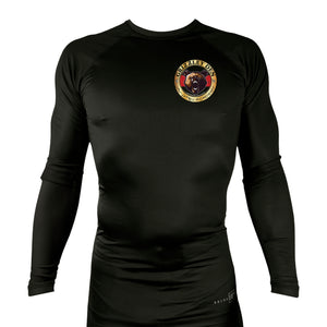 Grizzley Den Jiu-Jitsu All Black Custom Rash Guards Long Sleeves #8135 A