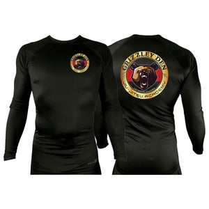 Grizzley Den Jiu-Jitsu All Black Custom Rash Guards Long Sleeves #8135 A