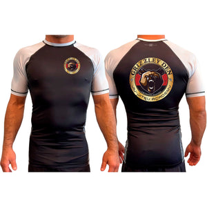 Grizzley Den Jiu-Jitsu All Black Ranked Short Sleeve Rash Guards #8135 A