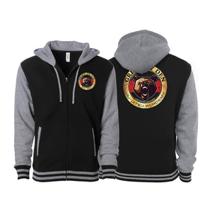 Grizzley Den Jiu-Jitsu Academy Varsity Zip-Up Hoodies #8135 A