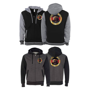 Grizzley Den Jiu-Jitsu Academy Varsity Zip-Up Hoodies #8135 A