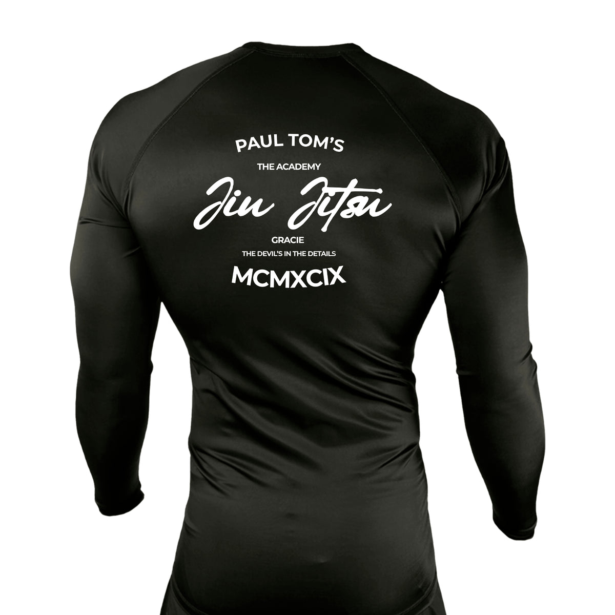 PT BJJ All Black Custom Rash Guards Long Sleeves #8136 A