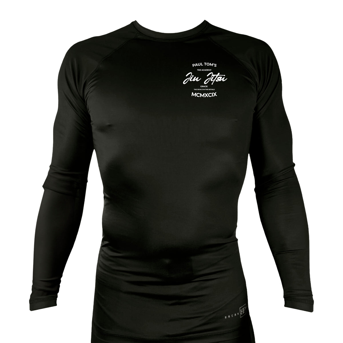 PT BJJ All Black Custom Rash Guards Long Sleeves #8136 A